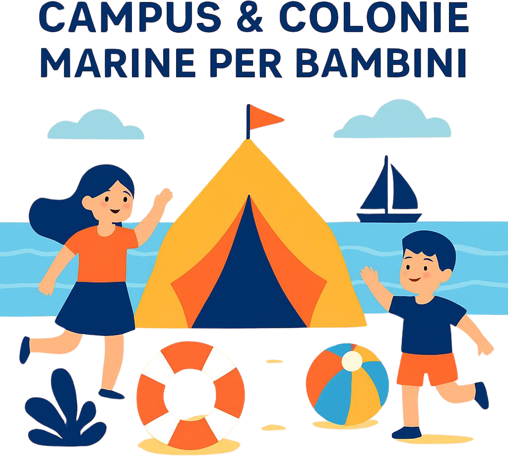 Illustrazione originale dei campus e delle colonie marine BimbInsieme